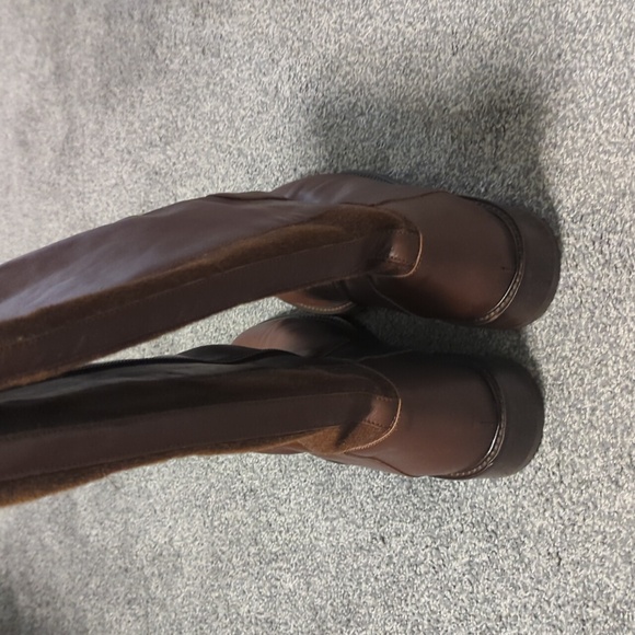 Aquatalia Brown Knee High Italian Leather Boots Size 8 - Picture 6 of 7